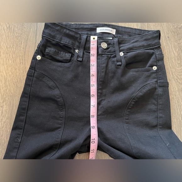 Good American Good Waist Black Jeans Size 00/24 - Picture 10 of 12